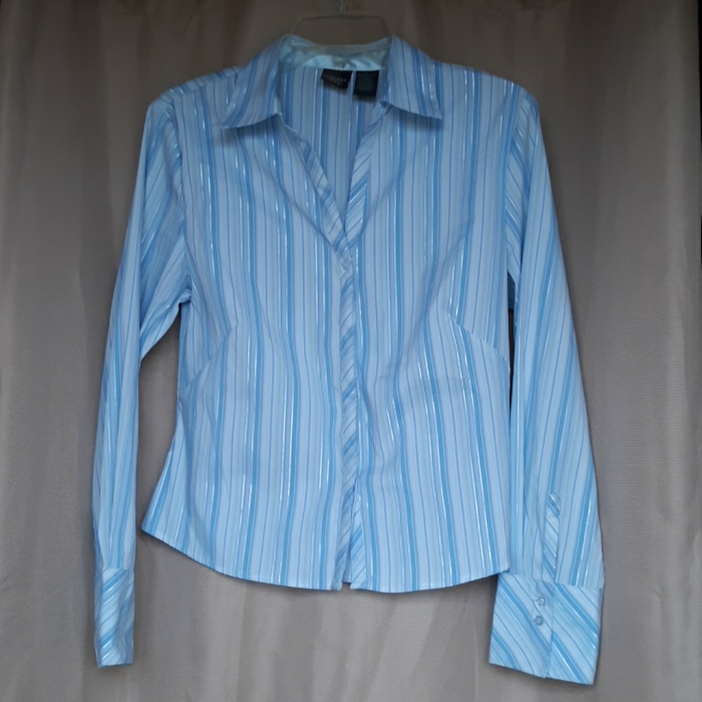 Copper Key V-Neck button up blouse Large